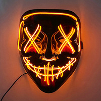 Masque LED d'Halloween, vente chaude transfrontalière, masque de fantôme effrayant pour fête costumée, décoration lumineuse à lumière froide