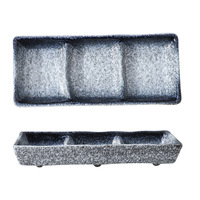 Ensemble de plats de service carrés en porcelaine de style minimaliste, trois compartiments, passe au micro-ondes, marque HIXIN, émaillé, pour la maison et les restaurants