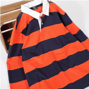 Marchio alla moda retrò stile College Jersey per la <span class=keywords><strong>Polo</strong></span> per i giovani grande motivo a righe a maniche lunghe primavera autunno lungo T-coppia T - Product Image 1