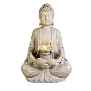 Light Shining Religion Polyresin Buddha Statues Fountain Mascot with Led Light