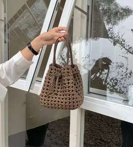 Bolso de Neopreno Artesanal Tejido para Mujer, con Cordón, Ligero, Gran Capacidad, Correa Extraíble, Multicolor, Elegante - Product Image 6