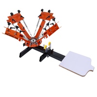 Machine d'impression sérigraphique manuelle 4 couleurs pour petites entreprises, vêtements, textiles, sacs en papier, t-shirts, pièces découpées, cuir