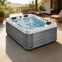 Spa de massage hydromassant rectangulaire moderne et portable Sunrans pour 3 personnes, certifié CE/ETL, en acrylique, autoportant, pour une utilisation familiale sécurisée