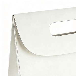 Bolsas de Papel Kraft Blancas Biodegradables y Reciclables Personalizables con Asas Troqueladas para Empacar Bocadillos y Productos Horneados - Product Image 2