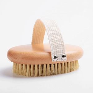 Bathroom Accessories Boar Bristle/Sisal Shower Brush with Non-Slip Strap - Product Image 2