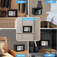 Coffre-fort électronique pour bureau à domicile, double accès, code numérique, serrure à clé, armoire de sécurité ignifuge pour objets de valeur, documents, bijoux, argent liquide