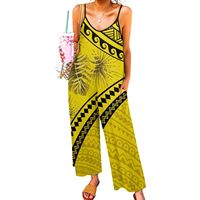 Salopette longue personnalisée, style décontracté polynésien, imprimé Hibiscus Paradis des oiseaux, imperméable, écologique, grande taille