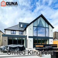 Ventana Panorámica de Aluminio con Certificación CE para Proyectos en el Reino Unido, Marca OUNA, Vidrio Templado, Eficiencia Energética, Aislamiento Térmico