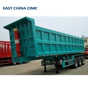 3 4 Axles End Dump Semi Trailer With Hydraulic Cylinder Rear Tipper Semi Truck Trailer