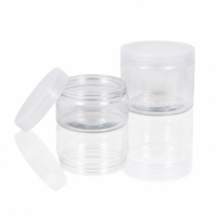 Pot cosmétique vide en plastique PET transparent de 30 ml, 50 ml, 1 oz, 4 oz, 8 oz, à large ouverture, rond, pour le stockage de beurre corporel, de gommage et de soins de la peau