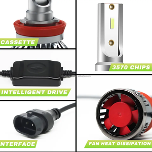 Système d'éclairage automatique Q9 35w DC12V 24V phares antibrouillard led h11 ampoules de phares led blanc jaune vert ampoule de véhicule - Product Image 5