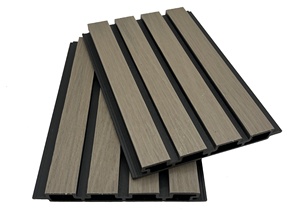 Grand panneau mural WPC Revêtement mural moderne européen Panneau composite en bois et plastique pour l'extérieur Imperméable pour la salle de sport Fond <span class=keywords><strong>noir</strong></span> - Product Image 2