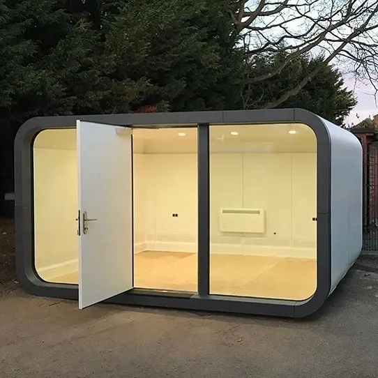 Vendita euro mercato di vetro portatile booth abbastanza silenzio ufficio di progettazione piccola cabina mobile casa