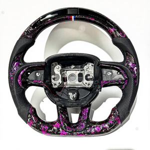 Volante Deportivo de Fibra de Carbono y Cuero Morado con LED, Directo de Fábrica, para Dodge Charger Challenger <span class=keywords><strong>SRT</strong></span> 2019 2020 2021 2022 2023 - Product Image 1