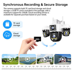 Caméra CCTV extérieure solaire 12MP AOV <span class=keywords><strong>4</strong></span> objectifs <span class=keywords><strong>4</strong></span> vues en direct 360° °   Caméra de sécurité PTZ Détection humaine Vision nocturne couleur IP66 - Product Image 6