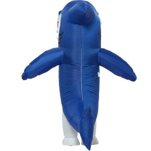 Adulto Inflável Azul Tubarão Blow-up Halloween Carnival Party Traje - Product Image 4