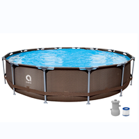 Piscine familiale rectangulaire gonflable pour adultes en plein air, avec cadre métallique, vente en gros