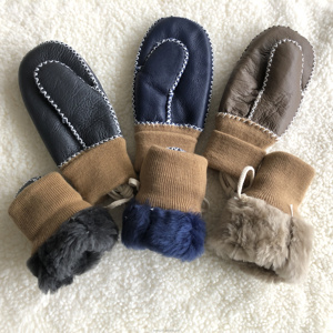 <span class=keywords><strong>Guanti</strong></span> per Bambini in <span class=keywords><strong>Lana</strong></span> e Pelle di Pecora con Logo Personalizzato, Caldi e di Alta Qualità per l'Inverno - Product Image 3