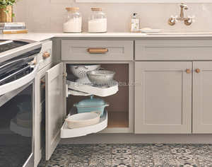 أثاث منزلي حديث خزانة مطبخ RTA مفككة باللون الرمادي الأبيض - Product Image 1