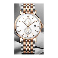 Montres mécaniques automatiques en acier pour hommes, design d'usine et personnalisation par lots, affichage 24 heures, pour marque privée