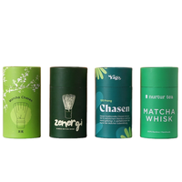 Tubes en papier matcha recyclables faits à la main personnalisables pour l'emballage de poudre, boîtes cadeaux écologiques, étiquetage personnalisé