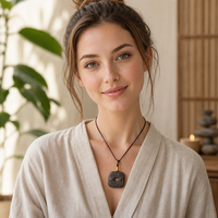 Collier d'encens au Borneol fait main, pendentif aux herbes naturelles pour l'harmonie familiale, amulette spirituelle zen, cadeau paix et joie, marque privée OEM