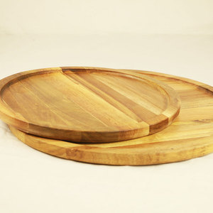 Chobi Family Acacia Wood Round <b>Tray</b> Natural Color Decorative Serving <b>Tray</b> For Home Coffee Table <b>Snack</b> Storage - Product Image 1
