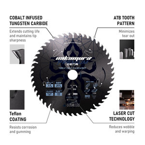アメリカ製 静音プレス加工 プロ仕様 50T 円形鋸刃 184mm 適用価格 ATBチップ付き超硬鋸刃 - Product Image 4