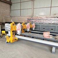 Machine de profilage de lignes en granit et marbre à trois têtes KUNHENG, machine de moulage et de polissage de bords multi-têtes