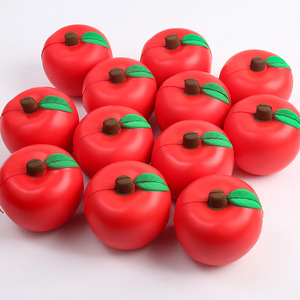 Grenzüberschreitendes Bestseller PU-Schaum Simulations-Apfel Stressabbau-Spielzeug mit individuellem Logo-Druck Hochelastischer Schwamm-Druckball <span class=keywords><strong>RB48</strong></span> - Product Image 1