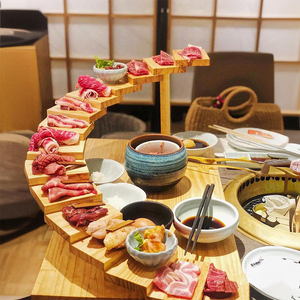 ถาดไม้<span class=keywords><strong>ซูชิ</strong></span>ทำจากไม้ธรรมชาติแบบหมุนได้การออกแบบบันไดเป็นขั้นๆอเนกประสงค์ทนทานสำหรับใช้ในครอบครัวและร้านอาหาร - Product Image 5