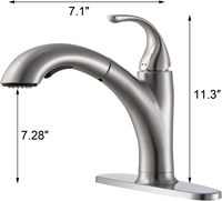 Robinet de lavabo à barre à trou unique en nickel brossé, robinet de cuisine moderne pour petite cuisine, camping-car, salle de bain extérieure, utilitaire