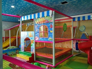 Aire de jeux intérieure avec filet de protection en PVC, château malicieux pour enfants, garçon <span class=keywords><strong>et</strong></span> fille - Product Image 4
