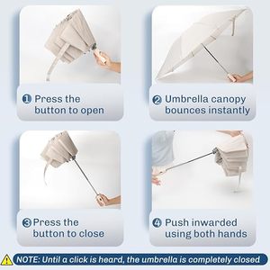 Travel <b>Automatic</b> Open Rainy Day Use 190t Pongee Fabric Waterproof Compact Plain Custom Reverse Three Folding <b>Umbrella</b> With Logo - Product Image 3