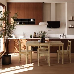 <span class=keywords><strong>Set</strong></span> Tavolo da Pranzo Rettangolare Moderno in Legno da 110 cm con 4 Sedie per Cucina, Bar, Soggiorno e Colazione - Product Image 6