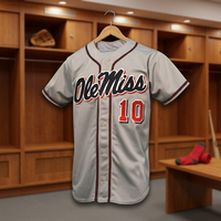Camiseta de Béisbol Personalizada con Apliques Bordados, Transpirable, Talla Grande, con Nombre/Número en Tela Tackle Twill, 100% Poliéster para Hombre