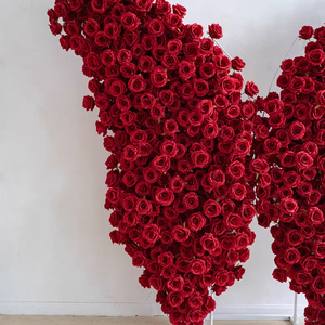 Articoli per San Valentino Centrotavola <span class=keywords><strong>con</strong></span> Fiori Rossi Rosa Farfalla Cuscino Composizione Floreale Bordeaux Decorazione per Matrimonio Sfondo - Product Image 2