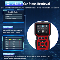 Herramienta de Diagnóstico OBD2 para Automóviles, Lector de Códigos de Error del Motor, Escáner de Códigos de Falla OLIVER, Compatible con V519, Color Rojo/Negro, Cableado