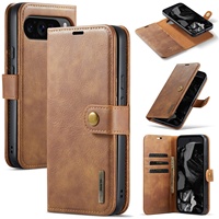 Étui de protection magnétique rétro en cuir PU fait main pour Google Pixel 9 Pro XL, étui de téléphone 2-en-1