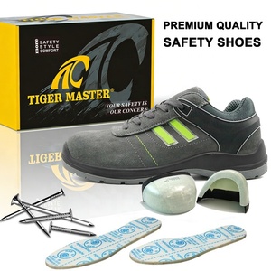 Scarpe Antinfortunistiche Sportive Leggere in Pelle Scamosciata CE S1P con Puntale in Fibra di Vetro, Antiperforazione, Senza Metallo, Antiscivolo, con Ammortizzatore e Suola in PU per Aeroporti - Product Image 3