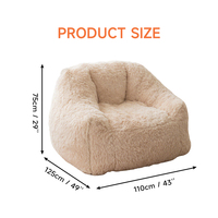 Canapé pouf en fourrure PV de style européen moderne, siège élégant et confortable pour le salon avec tissu imperméable et rembourrage en mousse