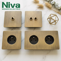 Interrupteur mural Niva, norme européenne, panneau en acier inoxydable OEM, solutions électriques, boîte ronde française européenne