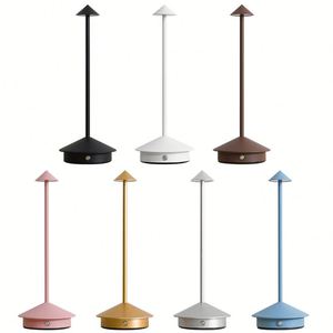 <b>Wireless</b> Touch LED <b>Table</b> <b>Lamp</b> Retro Bar USB Rechargeable Portable Night Lights for Restaurant Decor Simple Feature Battery - Product Image 1