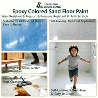 Revêtement de sol liquide bicomposant en sable coloré acrylique antidérapant, couche de finition résistante à l'usure pour sols industriels en quartz, avec raclette