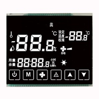 Segmen Tampilan LCD Kustom VA BTN, Alat Kontrol Suhu Layar Sentuh Putih Pada Hitam