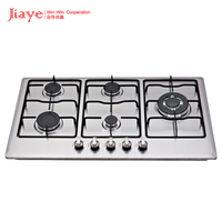 Ménage de haute qualité intégré cuisinière à gaz GPL NG gaz cuisinier hauts en acier inoxydable Top 5 brûleurs cuisinière à gaz pour la cuisine