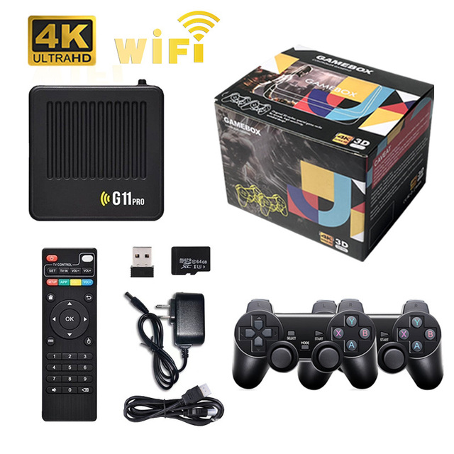 Retro Game Box 4K Ultra HD 3D Games G11 Pro 50000+ Classic Games Home TV Game Console 64/128/256GB Memory Multi Player Support