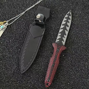Couteaux à lame fixe de haute qualité HK personnalisables DIY, en acier inoxydable, manches G10, longueur 275 mm, support OEM/ODM 1 - Product Image 2