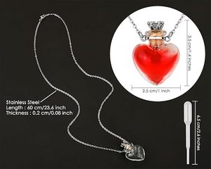 <span class=keywords><strong>Collier</strong></span> pendentif en verre en forme de cœur pour cendres, flacon souvenir commémoratif pour liquides, bijoux personnalisés avec logo gravé au laser, cadeau - Product Image 3