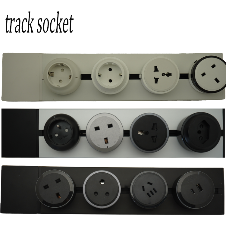 VNX 16A 3pin Universal Track Socket Modern Flexible Rail Socket Train Wall Mounted Socket
